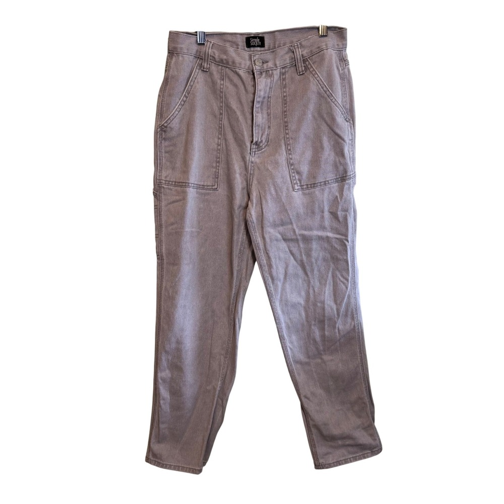 Simple Society Womens High Rise Utility Carpenter Denim Jeans Gray Size 9/29